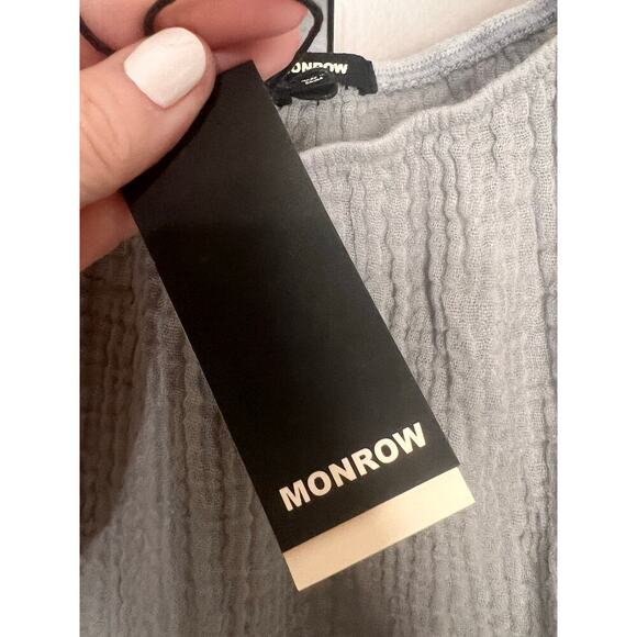 Monrow Cotton Ruffle Tank NEW Size Medium - Picture 3 of 10